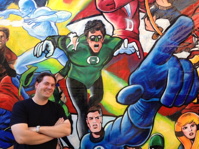 A really awesome collage of comic book/cartoon characters greeted visitors as they walked in. 