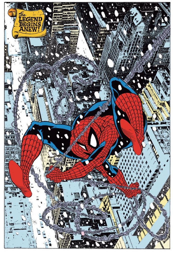 The red and blues return in Amazing Spider-Man #300 (Todd McFarlane pencils/inks)
