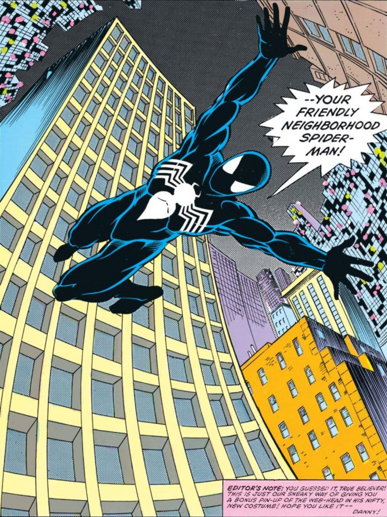 Ron Frenz and Brett Breeding provide pencils and inks for the new black costume in Amazing Spider-Man #252