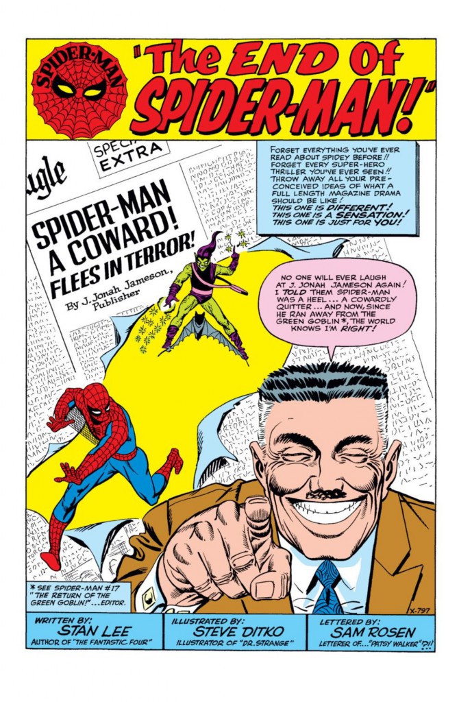 Amazing Spider-Man #18 splash by (Steve Ditko, pencils/inks)