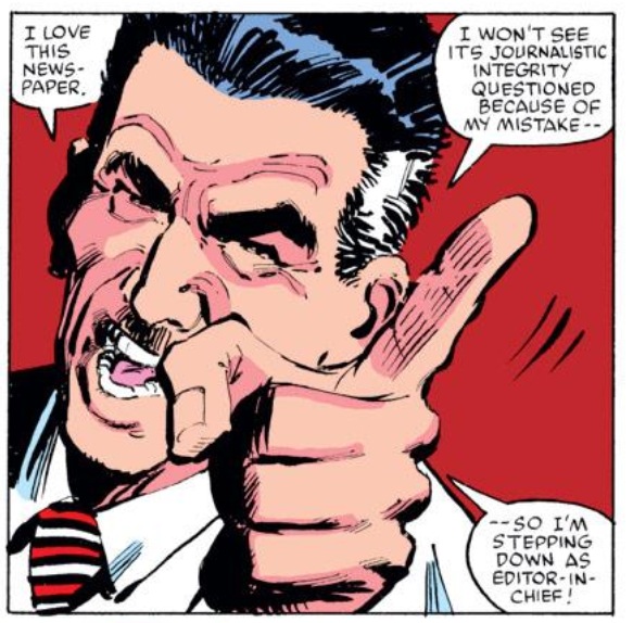 JJJ in Amazing Spider-Man #251 (Ron Frenz, pencils; Klaus Janson, inks)